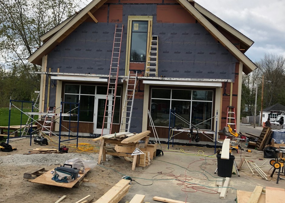 Construction Administration, Roots Cafe, Kebony Wood, Maine Architect