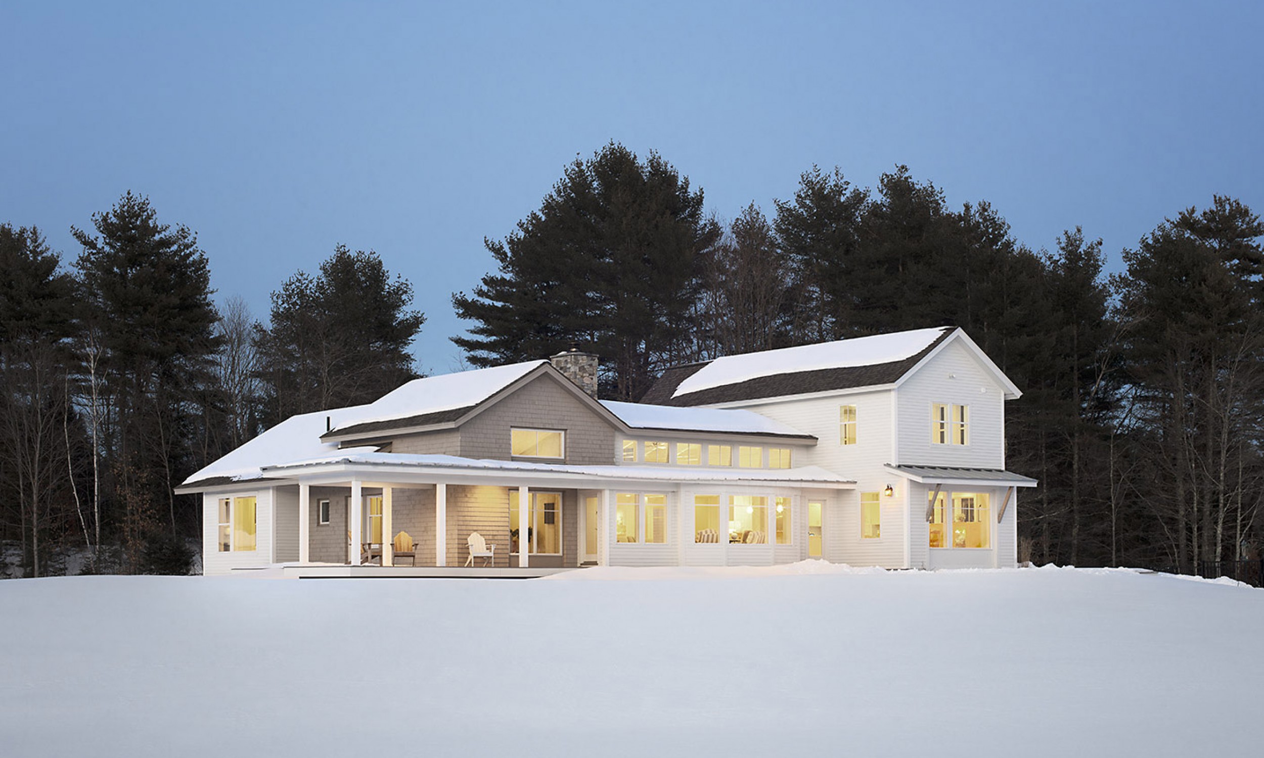 winter farm house