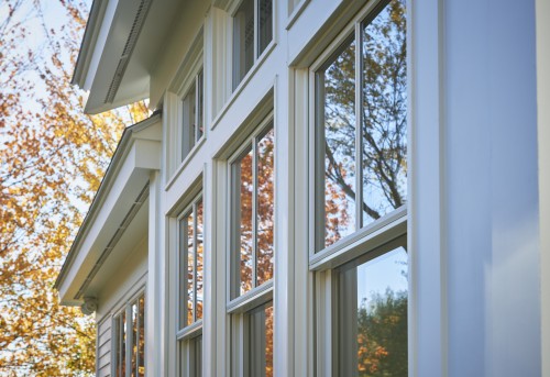 Andersen Windows, Maine Architect, tall Windows, white siding