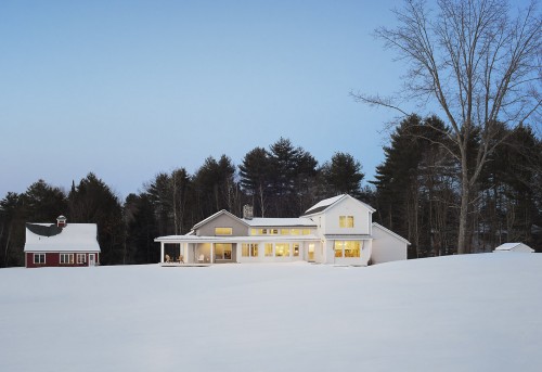 Modern Farmhouse, Maine Architect, white clapboards
