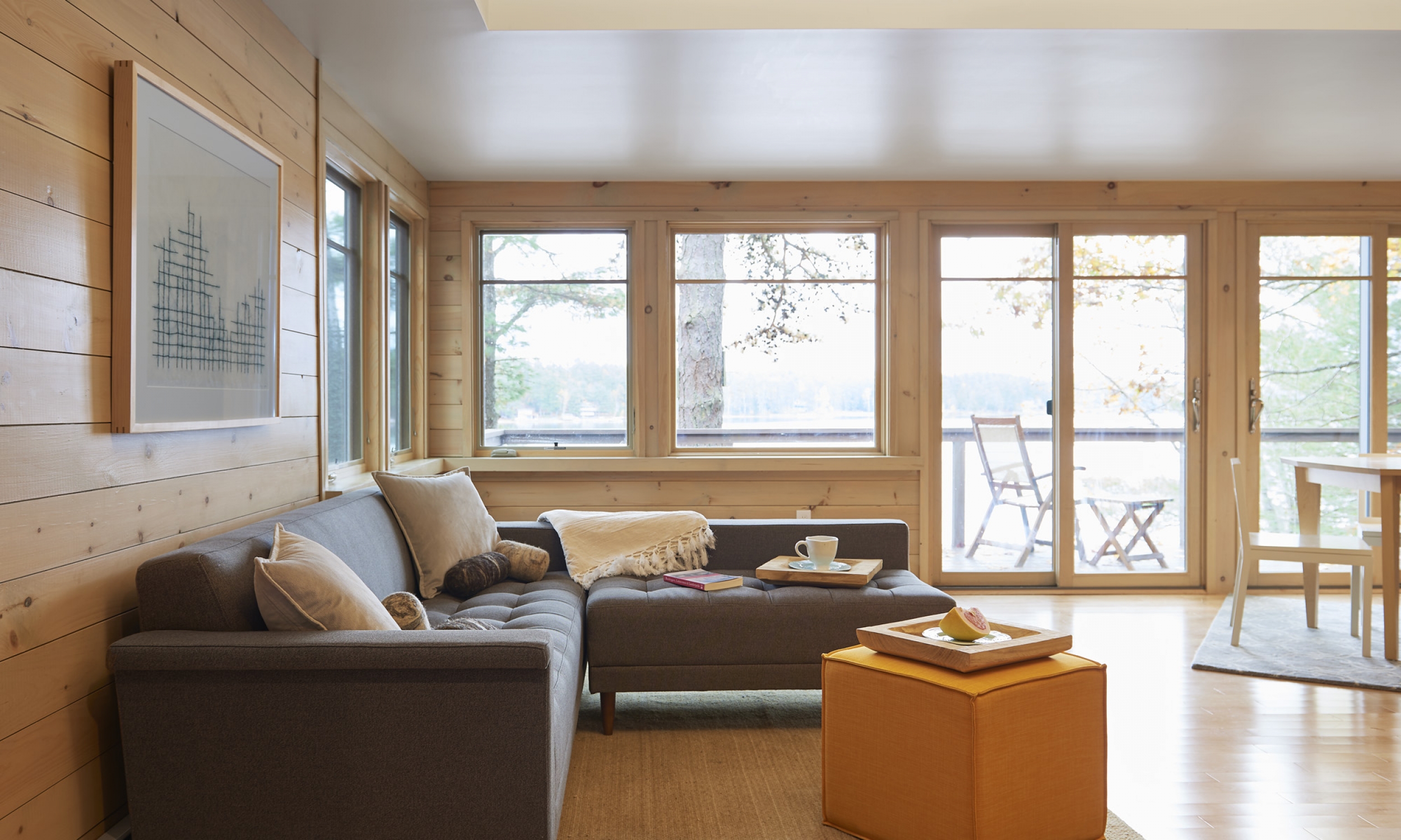 Living Room, Maine Architect, Furniturea sofa,  Nickel Gap pine