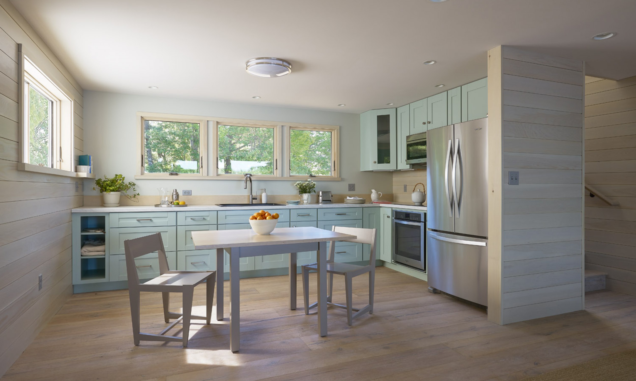 Kitchen, Martha Stewart Cabinets, Maine Architect