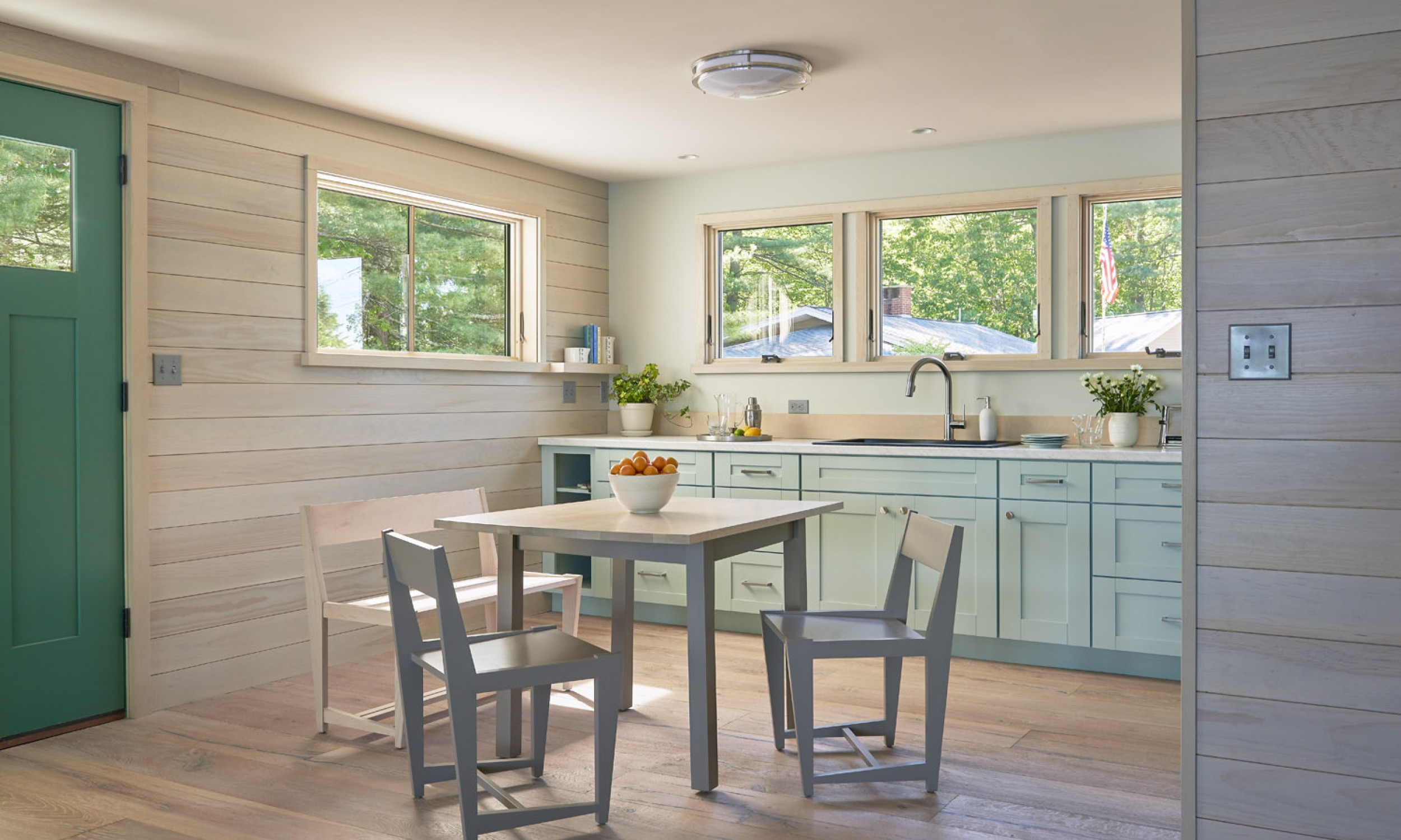 Kitchen, Martha Stewart Cabinets, Maine Architect