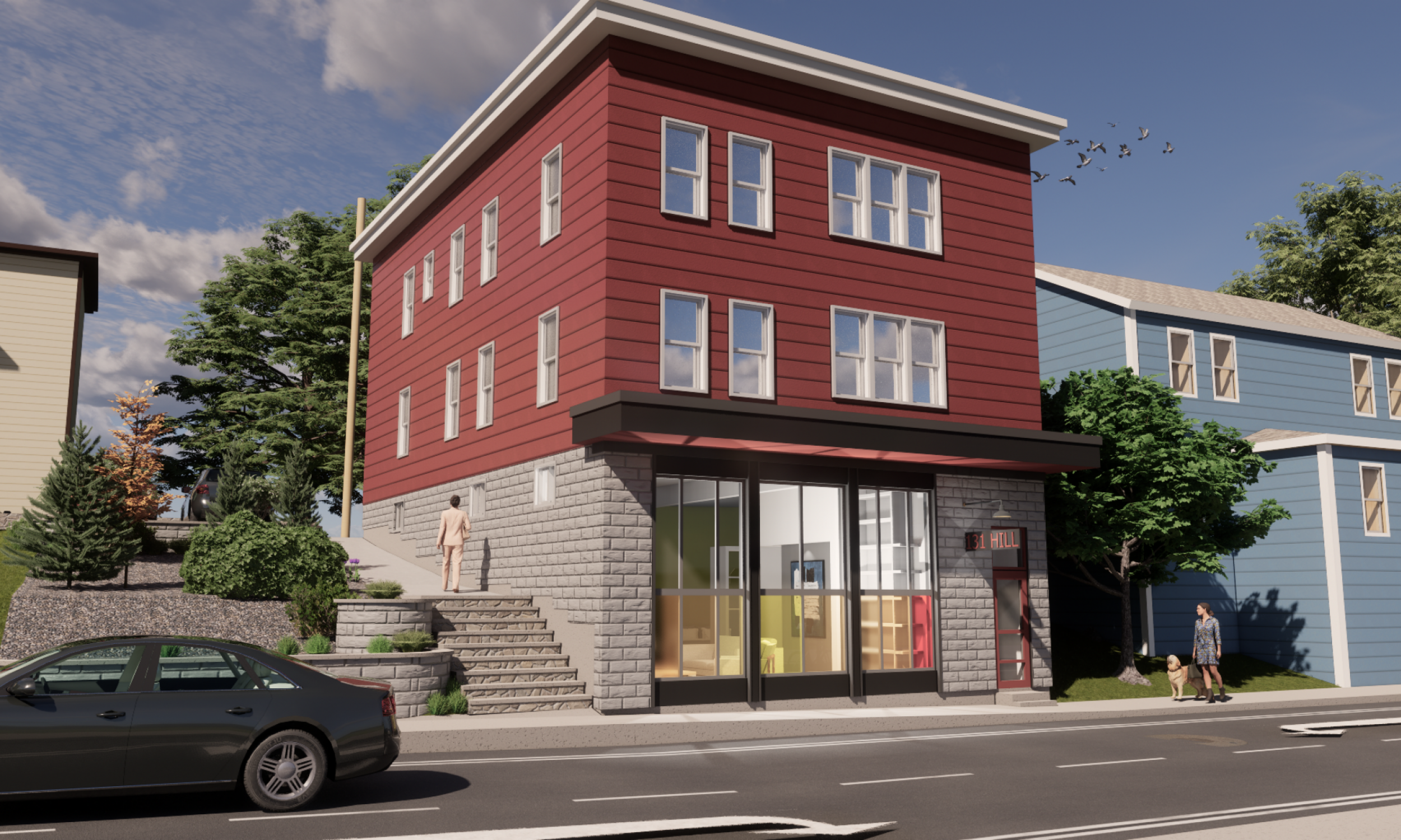 Streetscape 4 Storefront, maine design, adaptive reuse, renovation