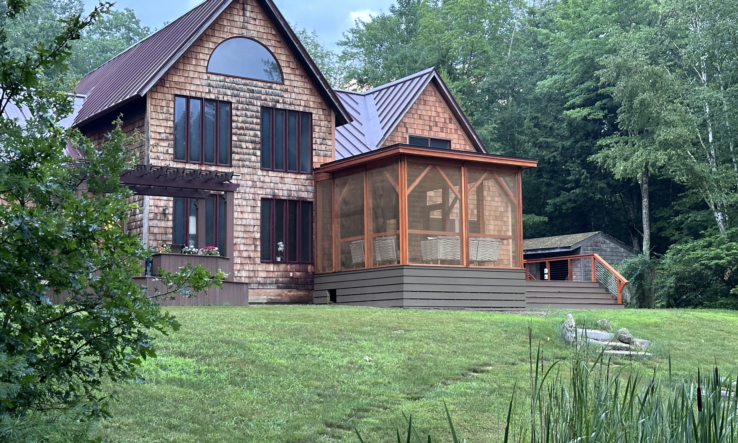 bronze screening, renovation, old and new, maine architecture