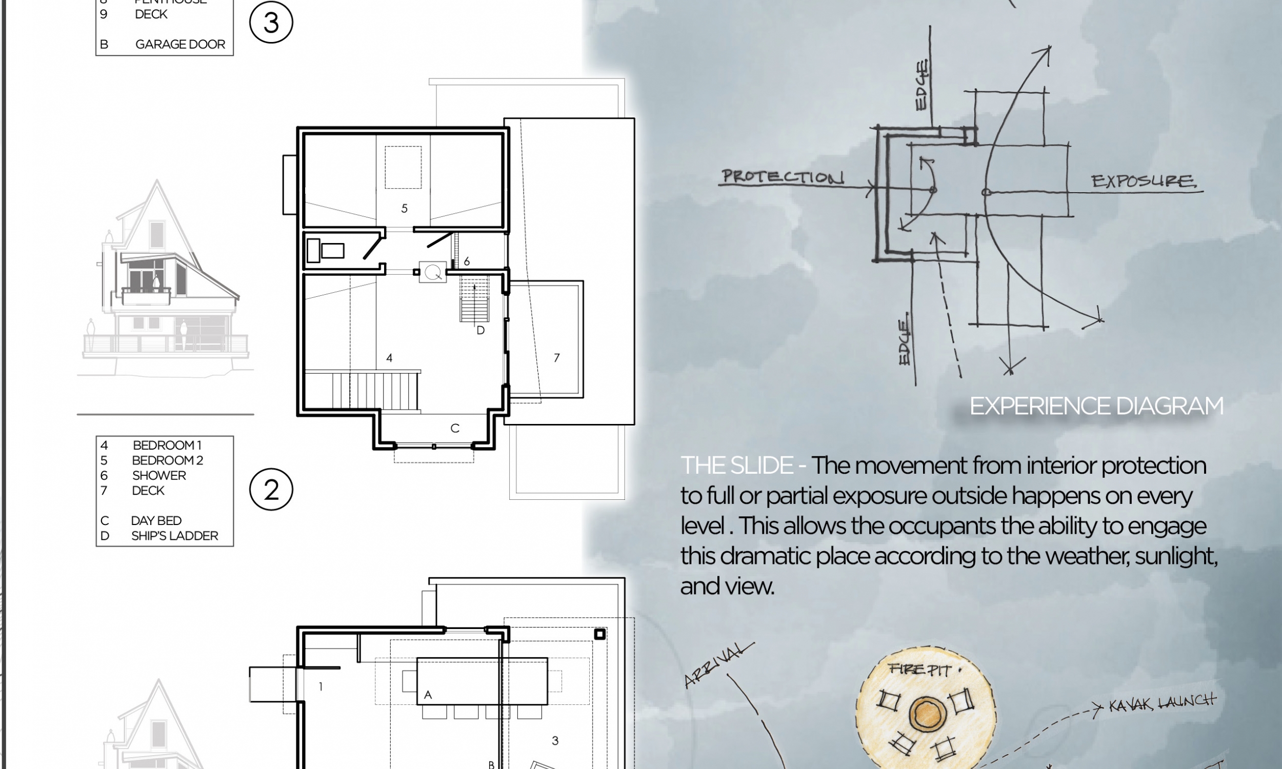 Five Islands floor plans and diagrams floor plans, design renderings, small cabin floor plan, Maine Architect