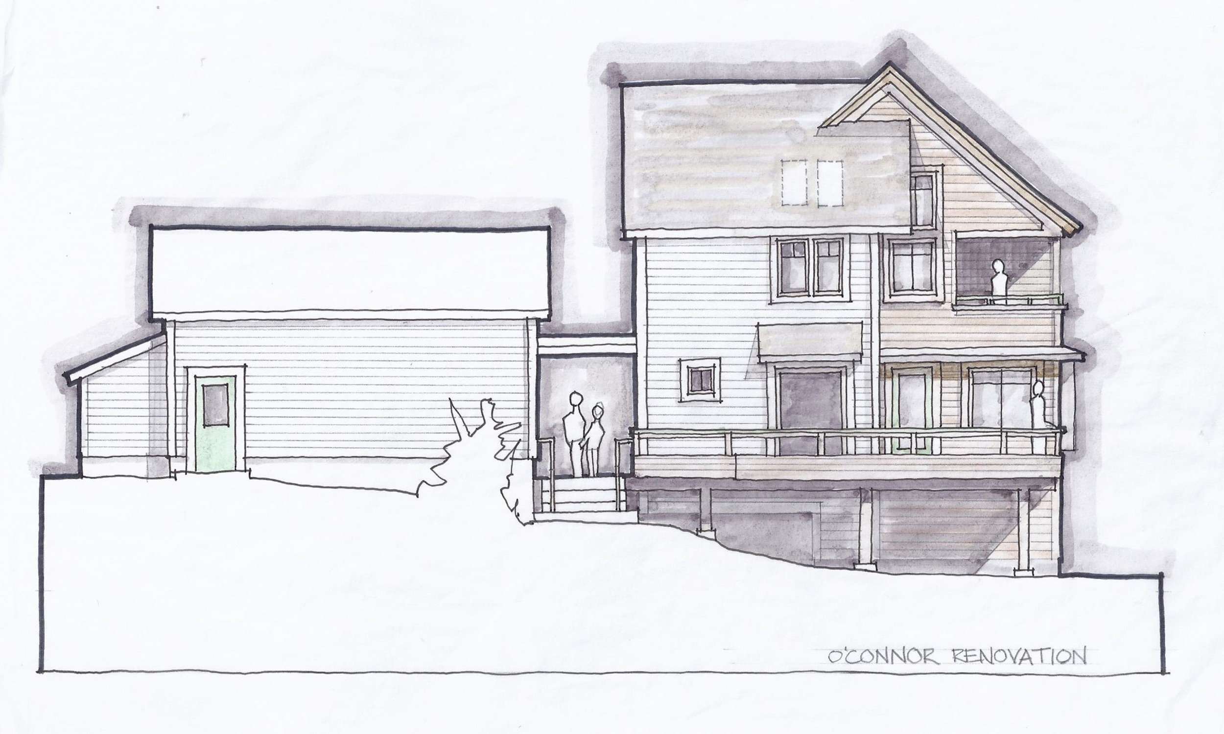 Maine Architect, Architecture rendering, Marker rendering