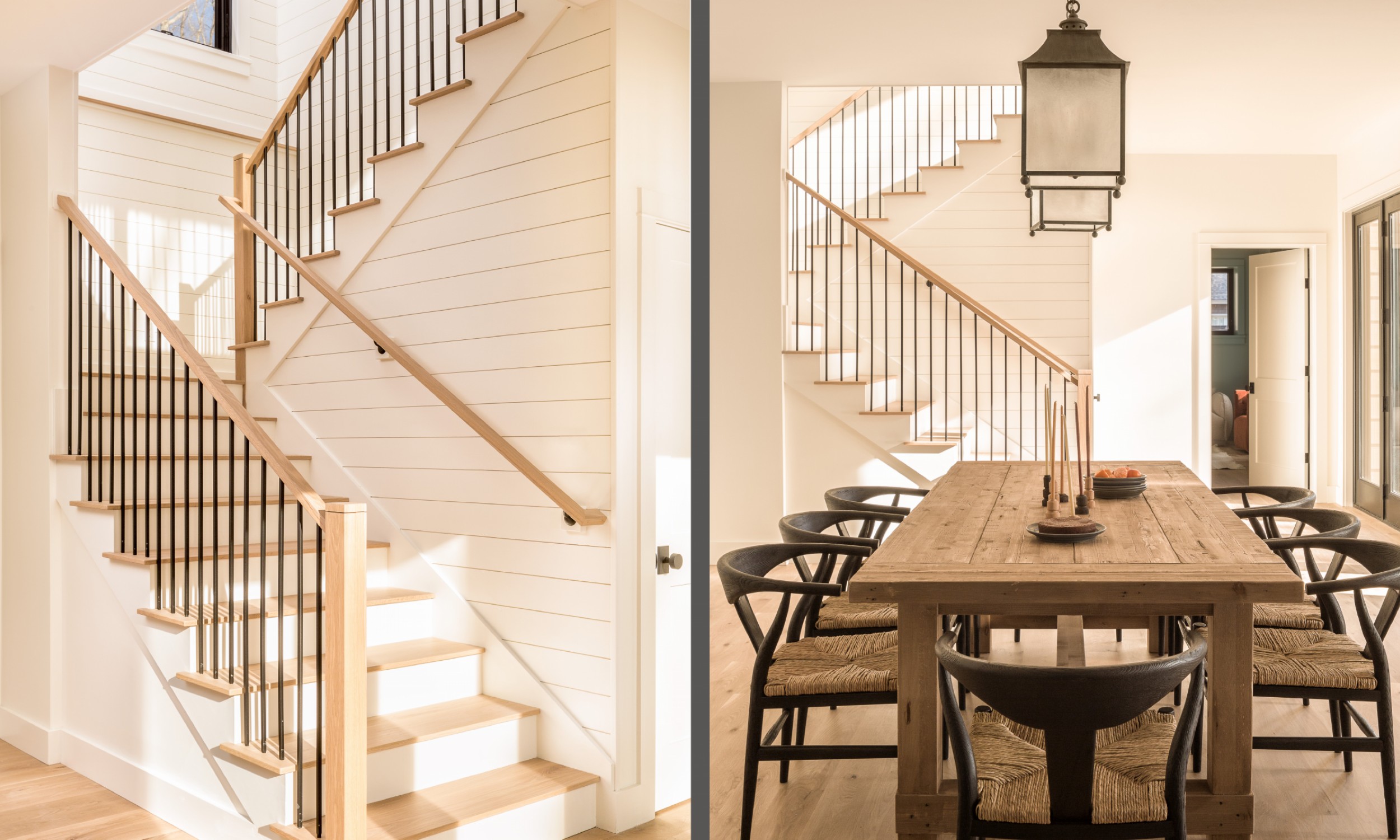 White Oak Stair, Dining Room, Lake living, Natural materials, 